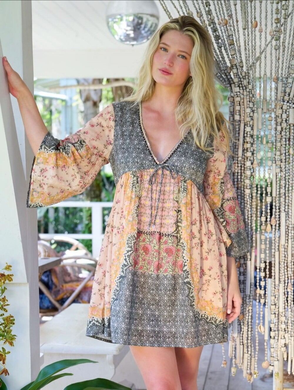 Isabella Mini Dress Pink Ditsy -Frames Natural Life Small ~Retail $59